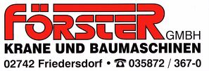 Logo: FÖRSTER GmbH Krane und Baumaschinen